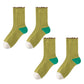 Cotton Crew Socks Color Block Casual Fashion Socks Soft Breathable Stretch Ribbed Socks 2 Pack