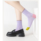 Cotton Crew Socks Color Block Casual Fashion Socks Soft Breathable Stretch Ribbed Socks 2 Pack