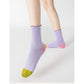 Cotton Crew Socks Color Block Casual Fashion Socks Soft Breathable Stretch Ribbed Socks 2 Pack