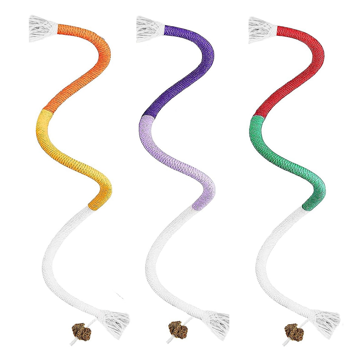 Cat Toys for Indoor Cats Interactive Catnip Rope Cat Toy Durable Cotton Chew Toy Teething Toy 3 Pack