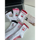 Non Slip Grip Yoga Socks Cute Embroidered Crew Socks Pilates Barre Socks Ruffle Trim Socks 3 Pack