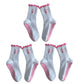 Non Slip Grip Yoga Socks Cute Embroidered Crew Socks Pilates Barre Socks Ruffle Trim Socks 3 Pack