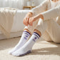 Non Slip Grip Yoga Socks Crew Socks Pilates Barre Dance Workout Breathable Athletic Socks 3 Pack