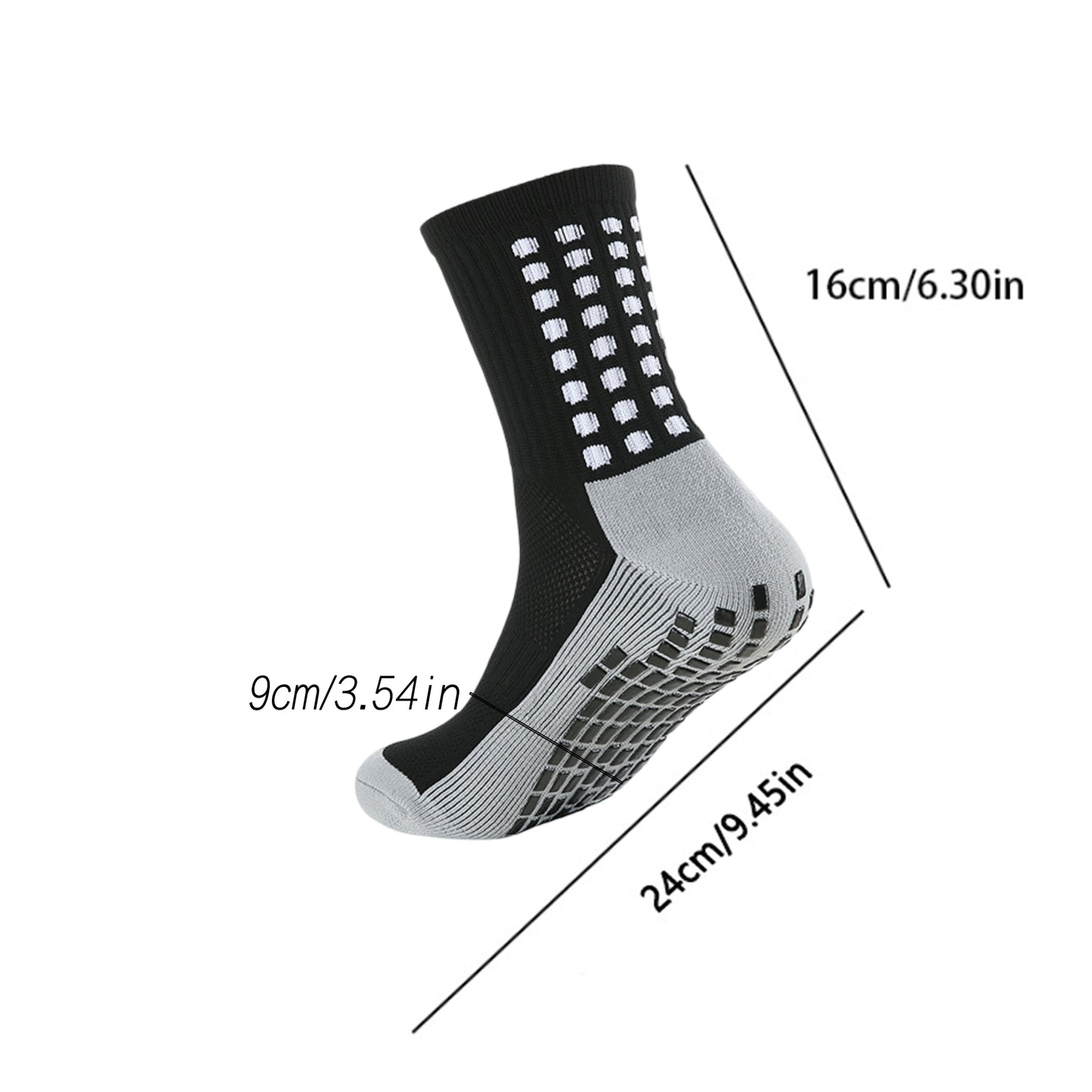 Unisex Non Slip Grip Athletic Socks with Arch Support Cushioned Sports Socks 3 Pack