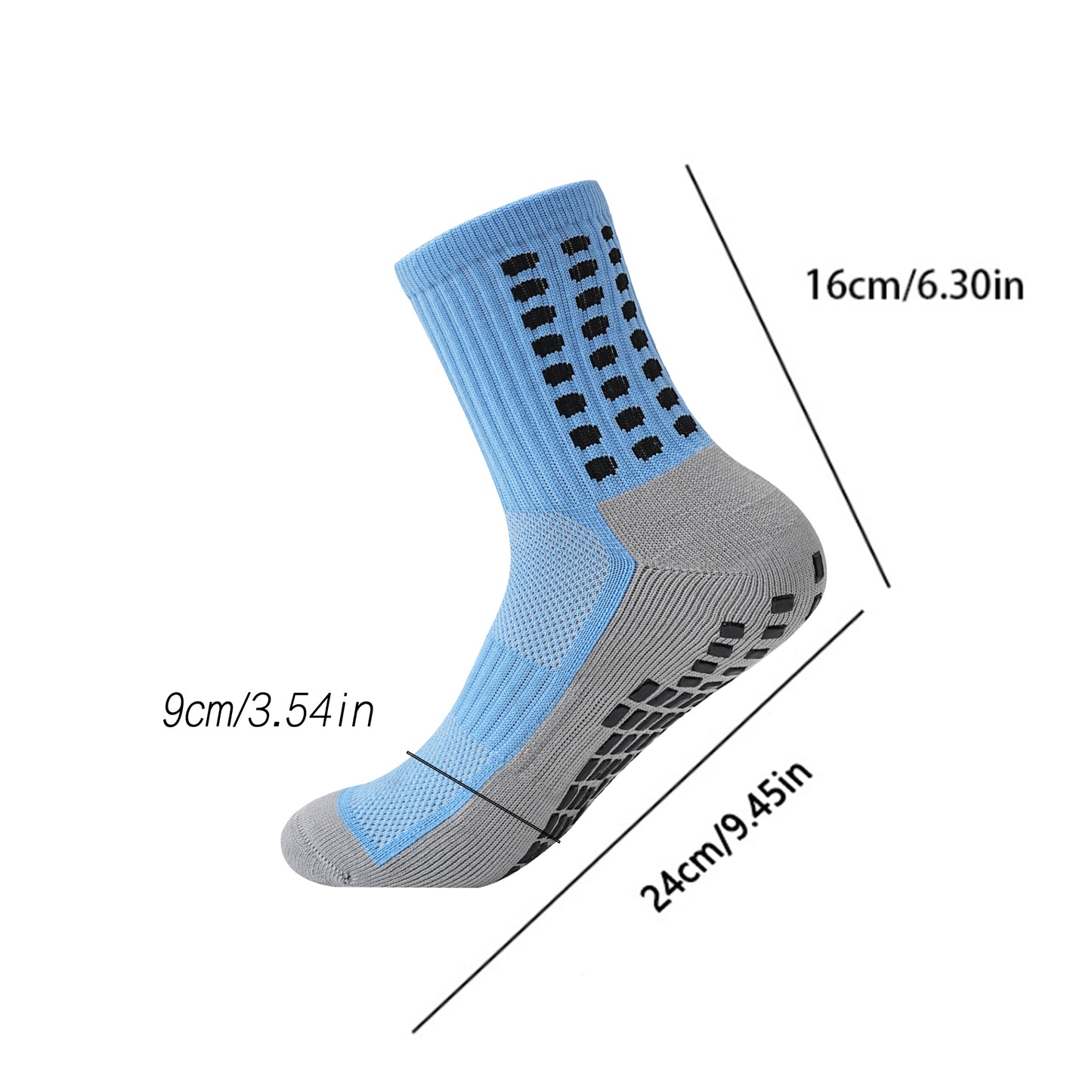 Unisex Non Slip Grip Athletic Socks with Arch Support Cushioned Sports Socks 3 Pack