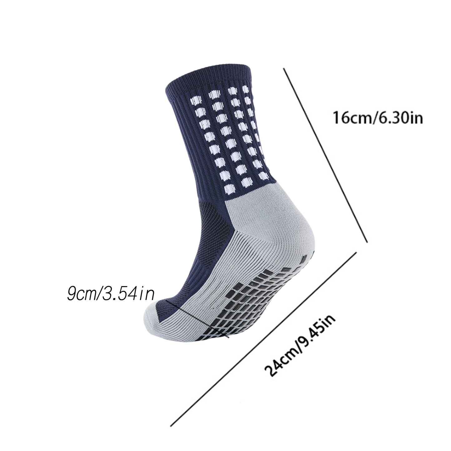 Unisex Non Slip Grip Athletic Socks with Arch Support Cushioned Sports Socks 3 Pack