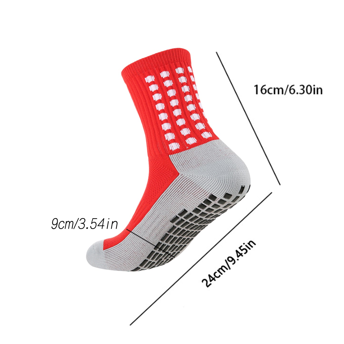 Unisex Non Slip Grip Athletic Socks with Arch Support Cushioned Sports Socks 3 Pack