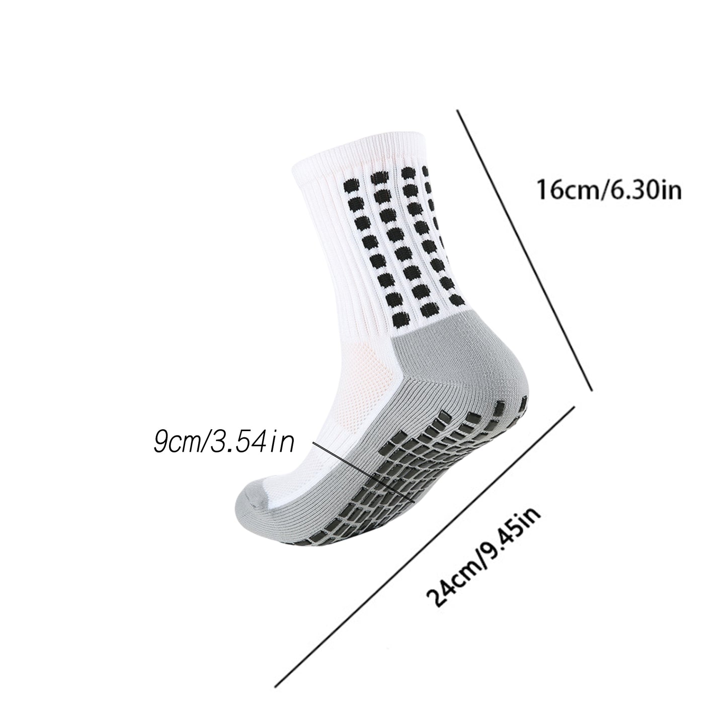 Unisex Non Slip Grip Athletic Socks with Arch Support Cushioned Sports Socks 3 Pack