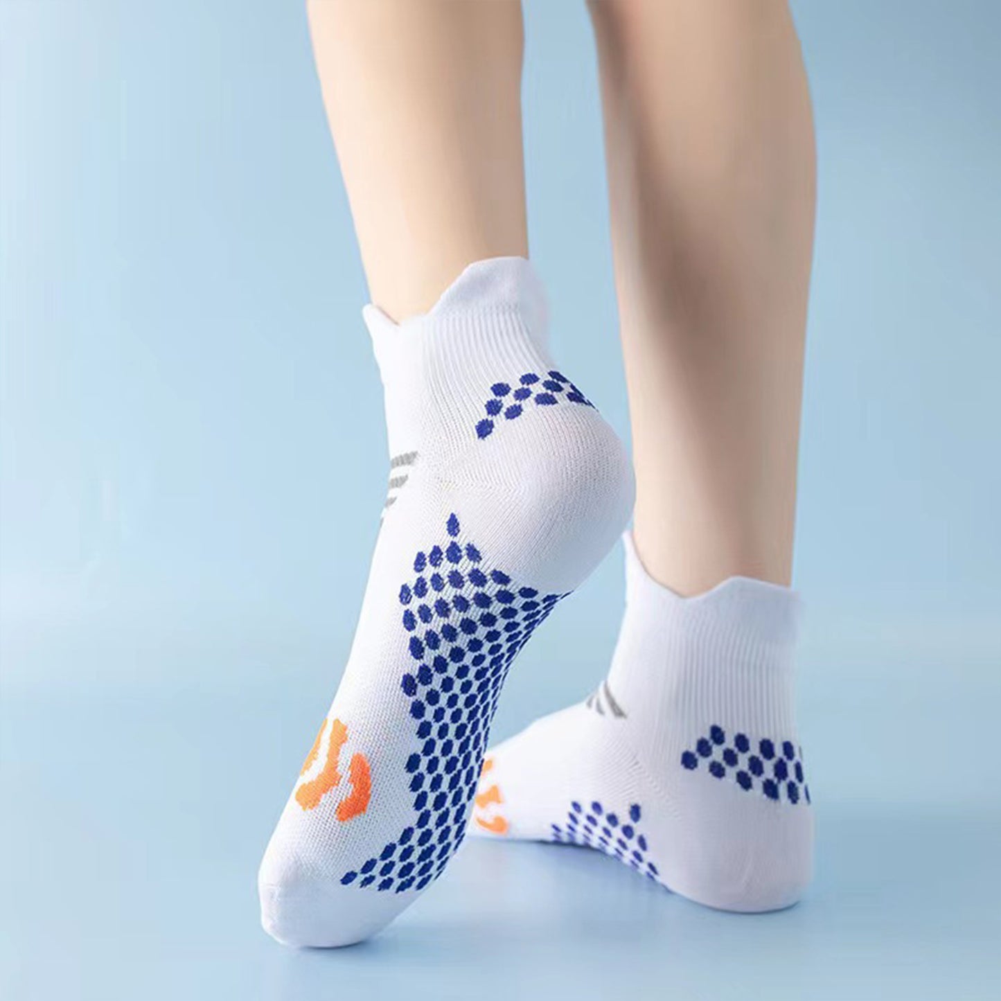 Non Slip Grip Athletic Ankle Socks Yoga Pilates Workout Socks Cushioned Sports Socks 4 Pack
