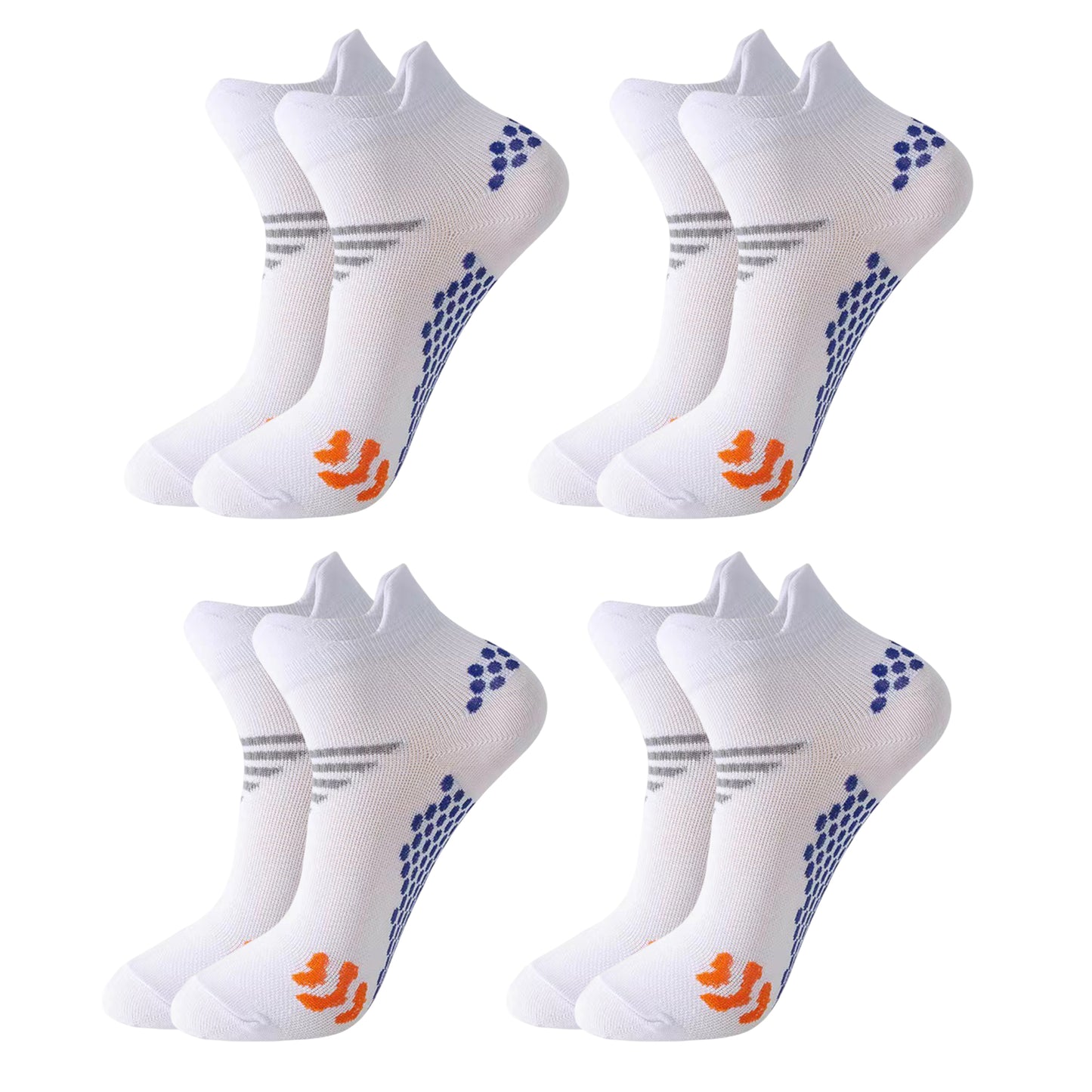 Non Slip Grip Athletic Ankle Socks Yoga Pilates Workout Socks Cushioned Sports Socks 4 Pack