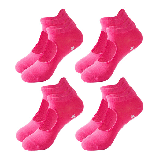 Non Slip Yoga Grip Socks Open Instep Pilates Barre Workout Socks Low Cut Athletic Socks 4 Pack