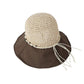 Wide Brim Straw Sun Hat Breathable Crochet Summer Hat with Decorative Band
