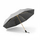 Compact Folding Umbrella with Two Tone Canopy Wind Resistant Frame and Wrist Strap Handle