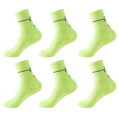 6pk Professional Athletic Socks - Ankle-Length Sports Socks with Elastic Cuff & Reinforced Design for Running & Gym