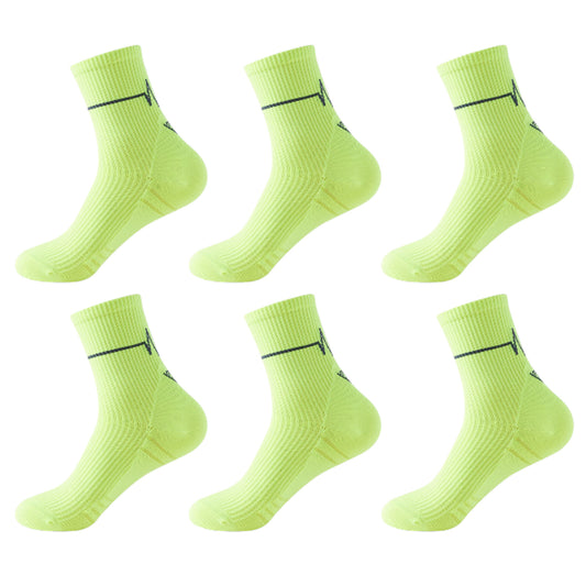 6pk Professional Athletic Socks - Ankle-Length Sports Socks with Elastic Cuff & Reinforced Design for Running & Gym