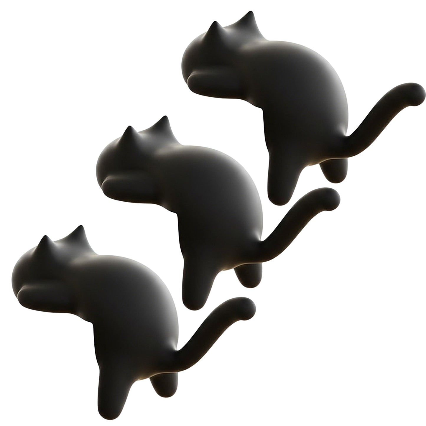 3-Piece Desk Edge Bag Hook with Cat-Shaped Design and Protective Non-Slip Surface
