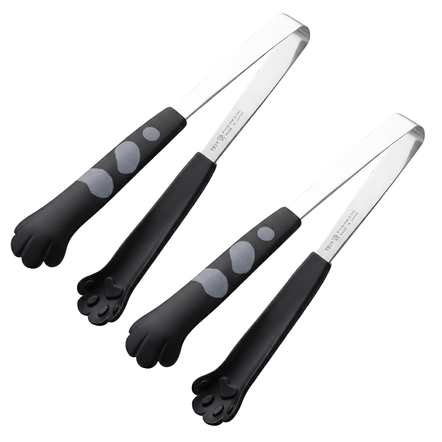 Stainless Steel Kitchen Tongs with Paw Handle Design Serving Utensil Set 2 Piece