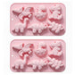 2-Piece Dinosaur Silicone Baking Mold Set Nonstick Flexible Chocolate Candy Dessert Mold