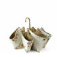Floral Print Compact Umbrella with Curved Gold Handle