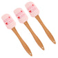 Silicone Spatula Set XO Heart Print Wooden Handle Heat Resistant Baking Mixing Kitchen Tools 3 Piece