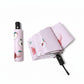 Peach Print Compact Folding Umbrella with Automatic Open and Wind Resistant Frame