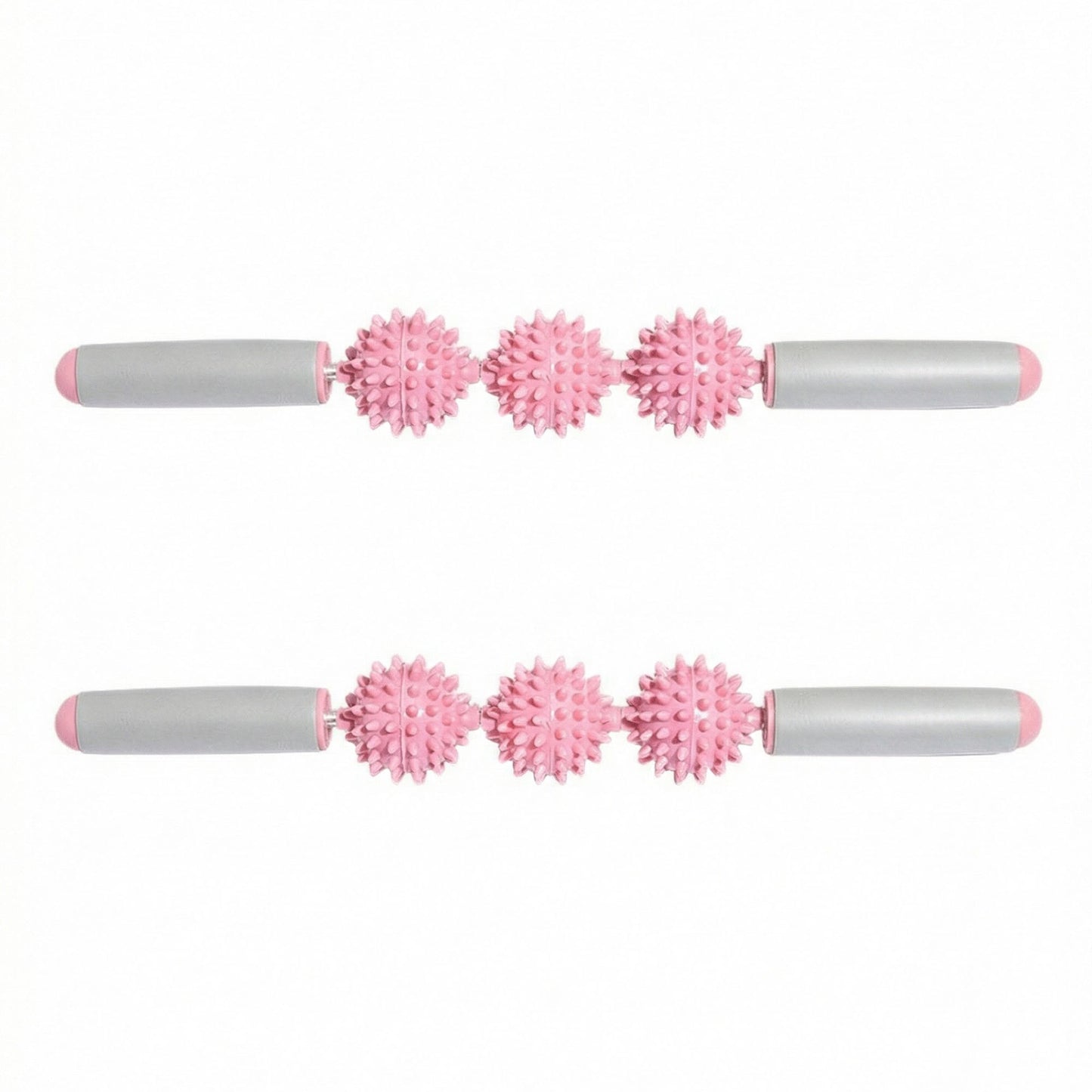 2-PC Handheld Massage Roller with Textured Therapy Balls for Deep Tissue Relief