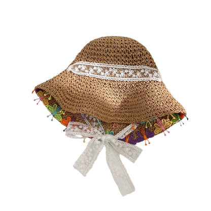 Colorful Butterfly - Embellished Straw Sun Hat