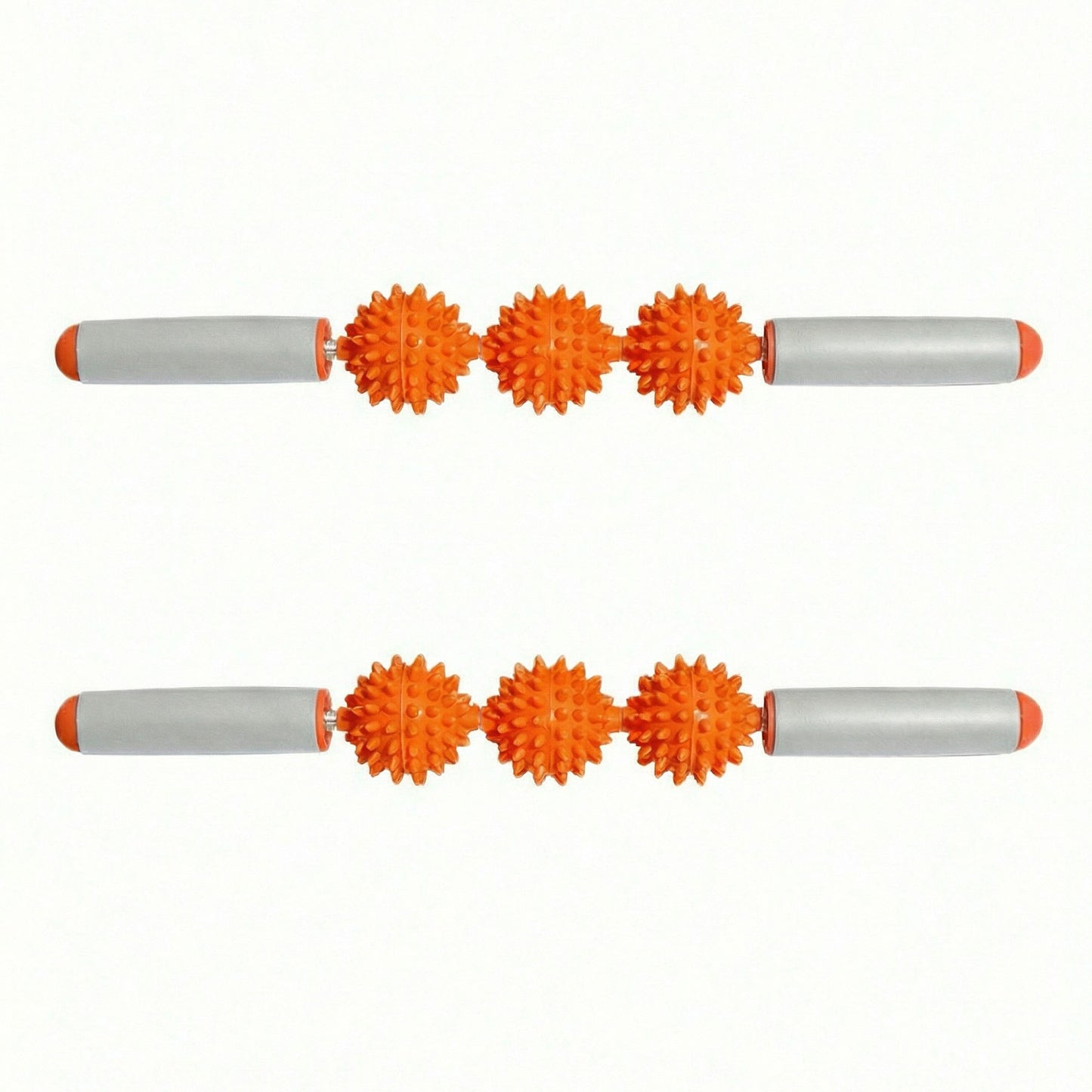 2-PC Handheld Massage Roller with Textured Therapy Balls for Deep Tissue Relief