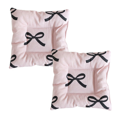 2-PC Quilted Fabric Coaster with Bow Print Decorative Table Protector