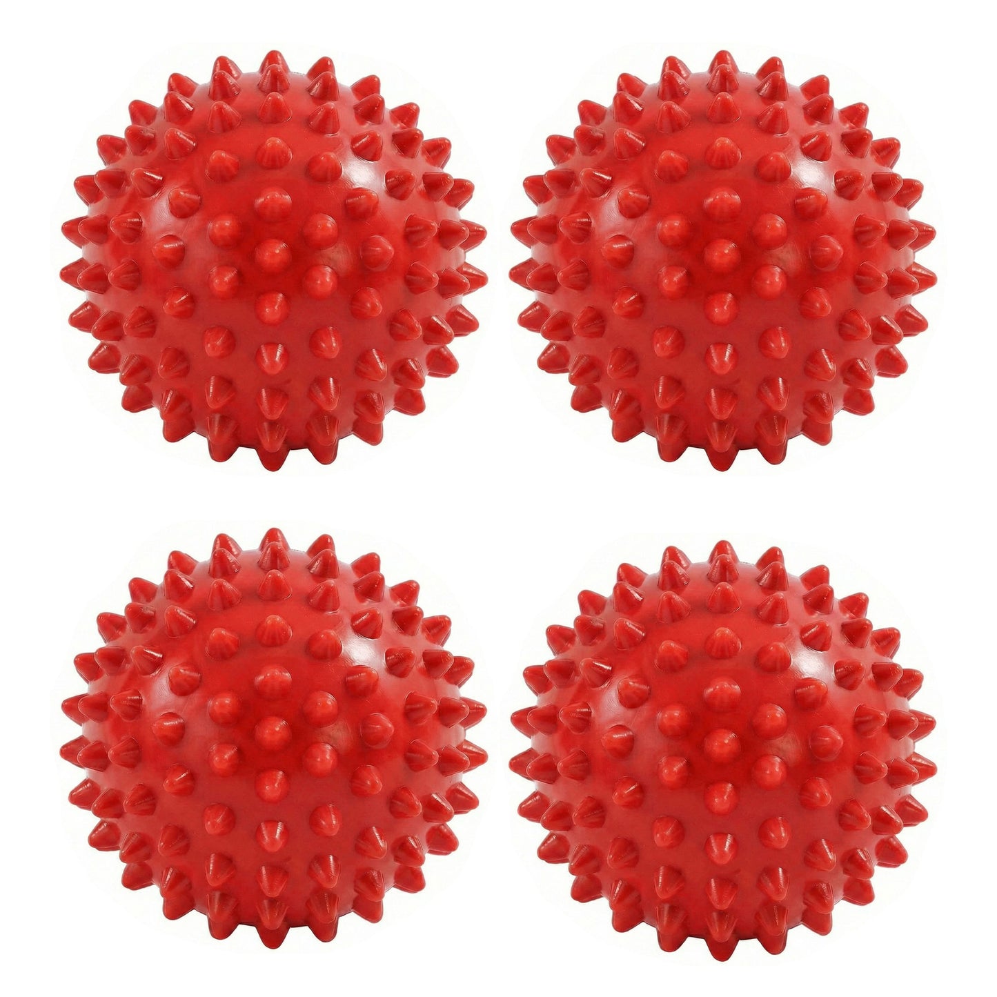 4-PC Spiky Massage Ball for Muscle Relief and Trigger Point Therapy