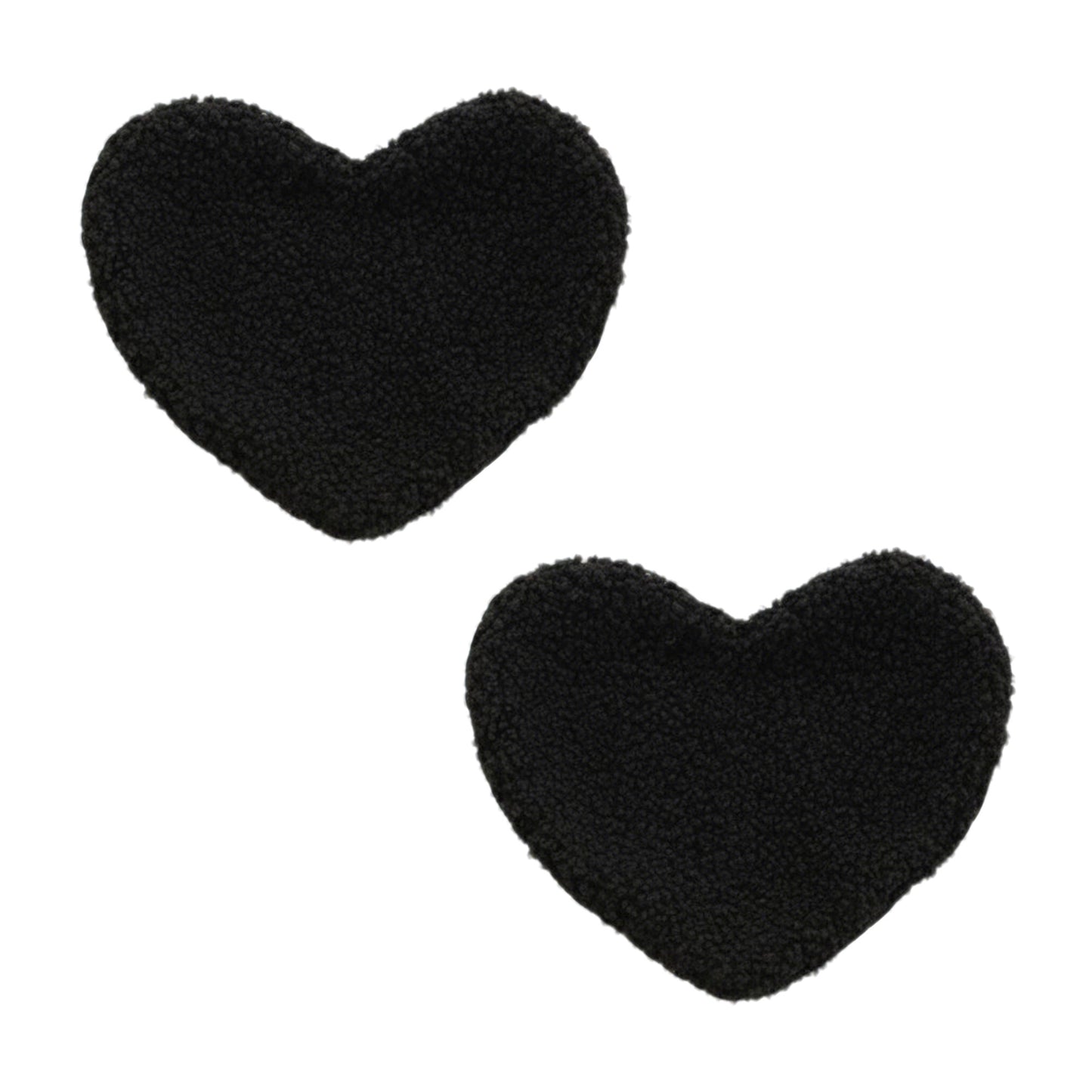 2-PC Heart Shaped Plush Cup Coaster with Soft Textured Fabric and Padded Design