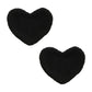 2-PC Heart Shaped Plush Cup Coaster with Soft Textured Fabric and Padded Design