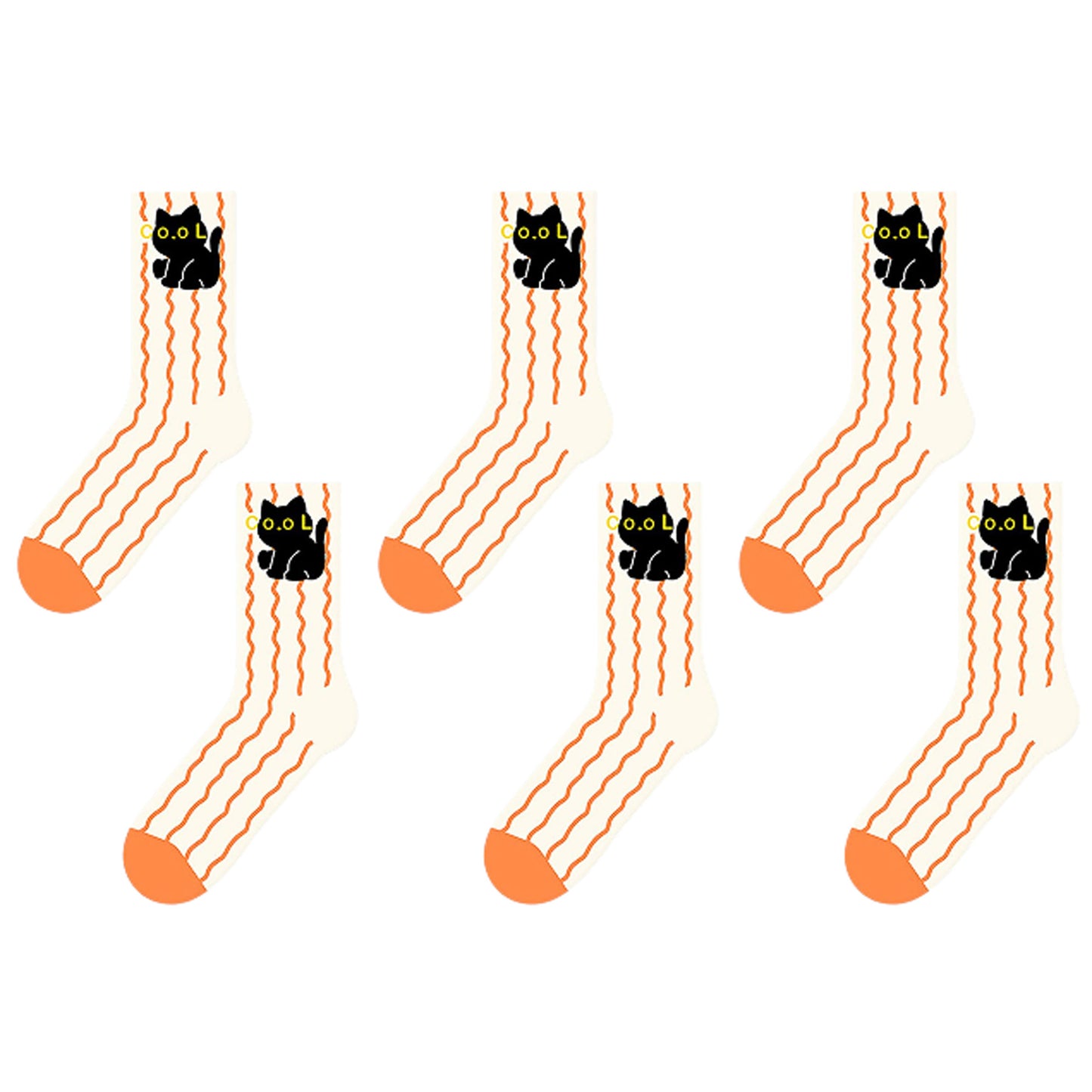 6pk Striped Ankle Socks - Cute Print Pattern Casual Socks for Daily Wear