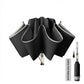 Compact Folding Umbrella with Two Tone Canopy Wind Resistant Frame and Automatic Open Handle