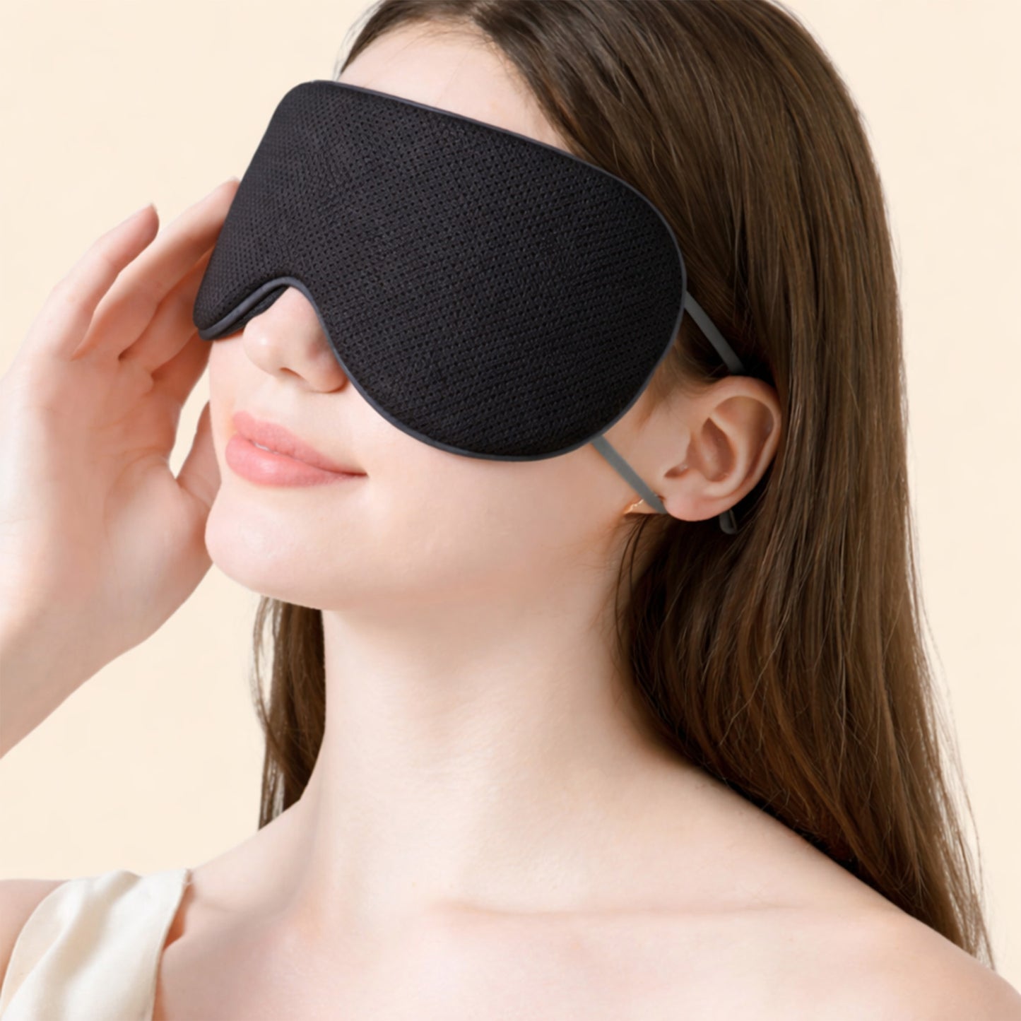 Dual-Sided Cooling and Warm Sleep Eye Mask with Adjustable Strap and Light Blocking Design
