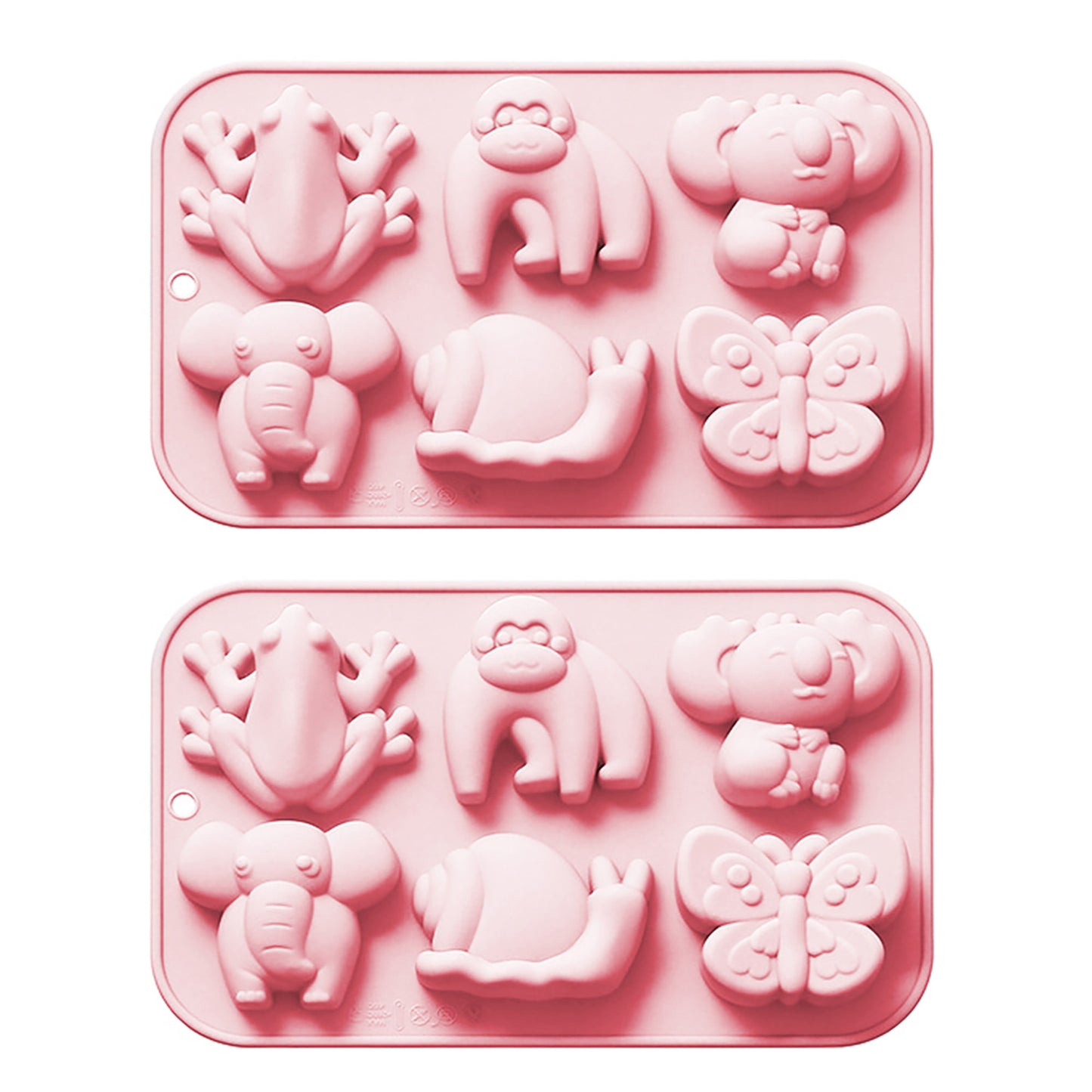 2-Piece Animal Silicone Baking Mold Set Nonstick Flexible Chocolate Candy Dessert Mold