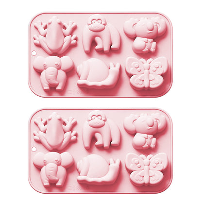 2-Piece Animal Silicone Baking Mold Set Nonstick Flexible Chocolate Candy Dessert Mold