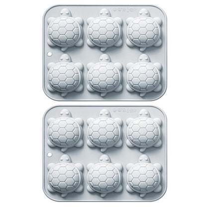 2-Piece Turtle Silicone Baking Mold Set Nonstick Flexible Chocolate Candy Dessert Mold