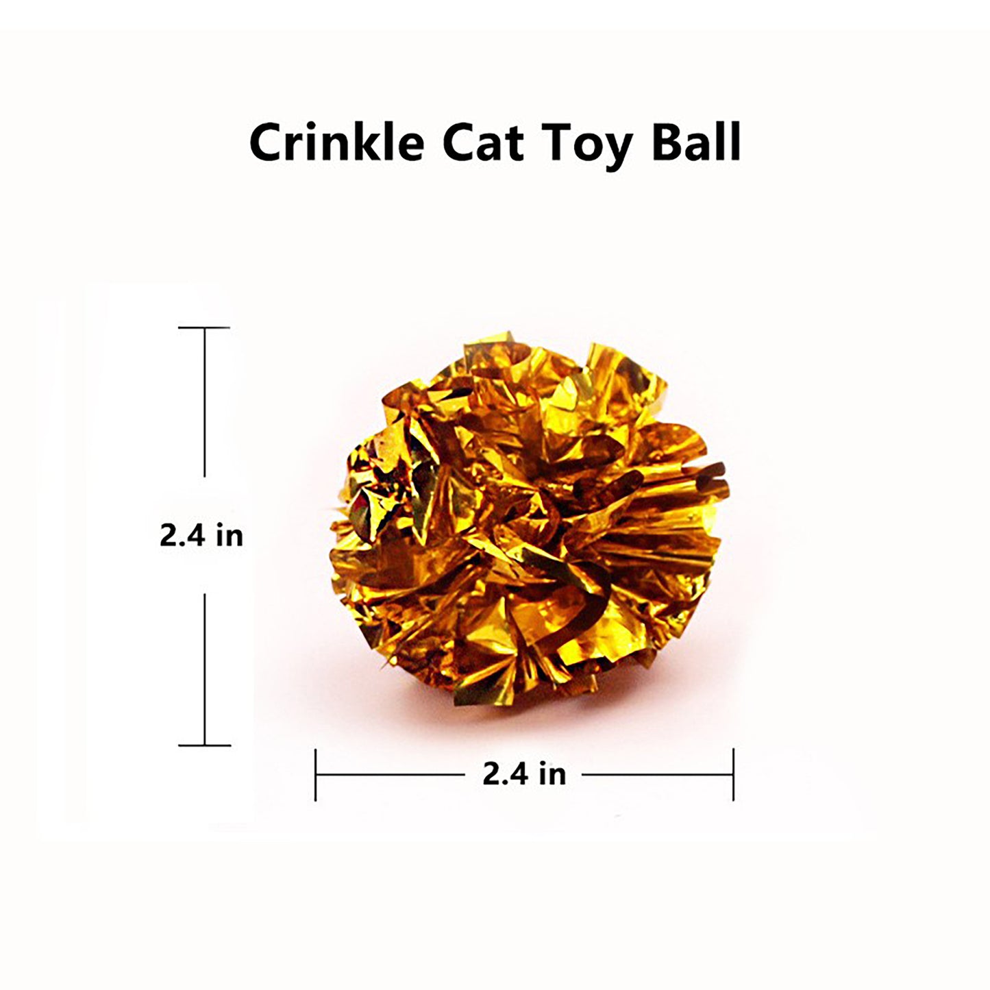 Crinkle Cat Toy Balls 12 Pack Interactive Foil Cat Toys Lightweight Indoor Cat Play Balls