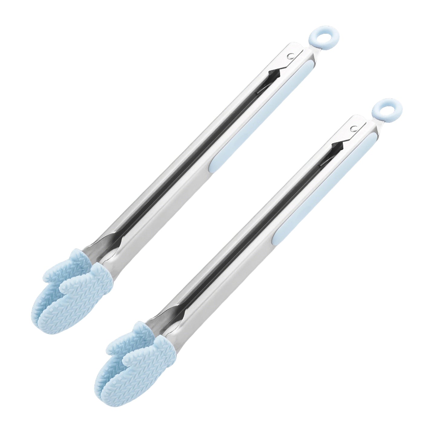 Stainless Steel Kitchen Tongs with Silicone Tips Non Slip Serving Utensil Set 2 Piece