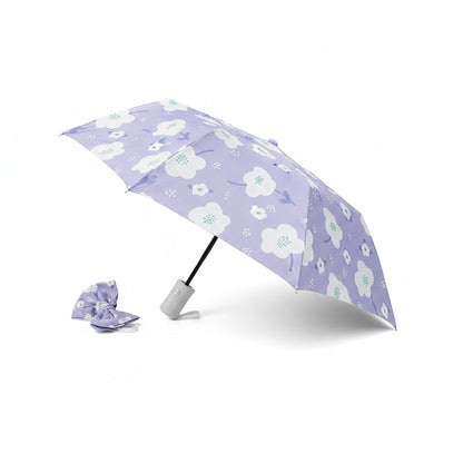 Floral Print Automatic Open Umbrella with Compact Foldable Design