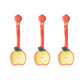 Apple Shaped Ceramic Reusable Spoon Set with Hanging Handle Design 3 Piece Set