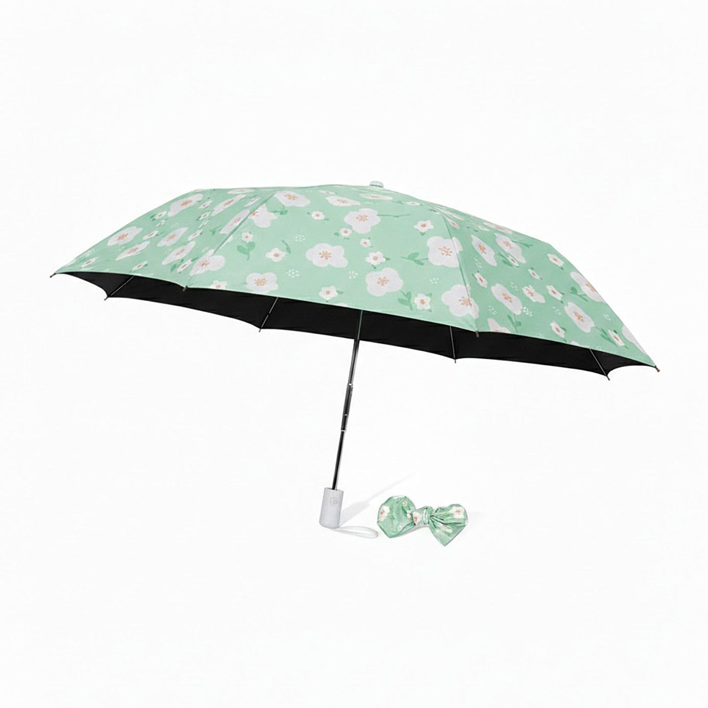 Floral Print Automatic Open Umbrella with Compact Foldable Design