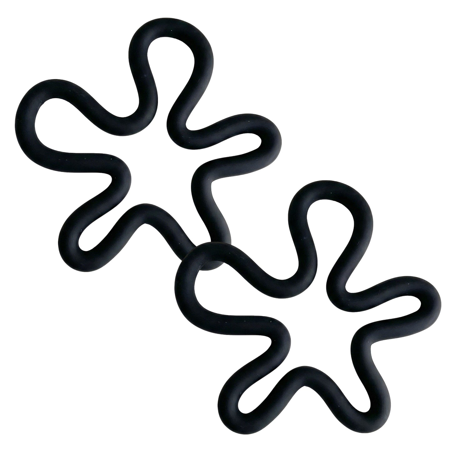 2-PC Wavy Silicone Trivet Heat Resistant Non Slip Countertop Pot Holder