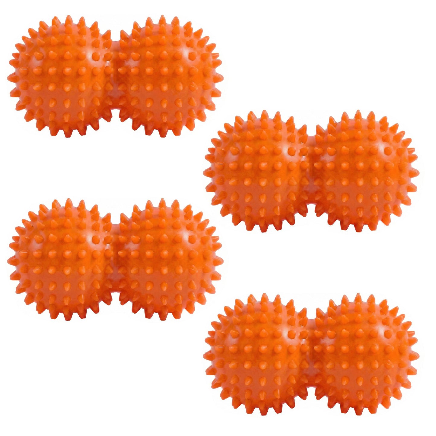 4-PC Textured Peanut Massage Ball for Deep Tissue Spine and Muscle Relief