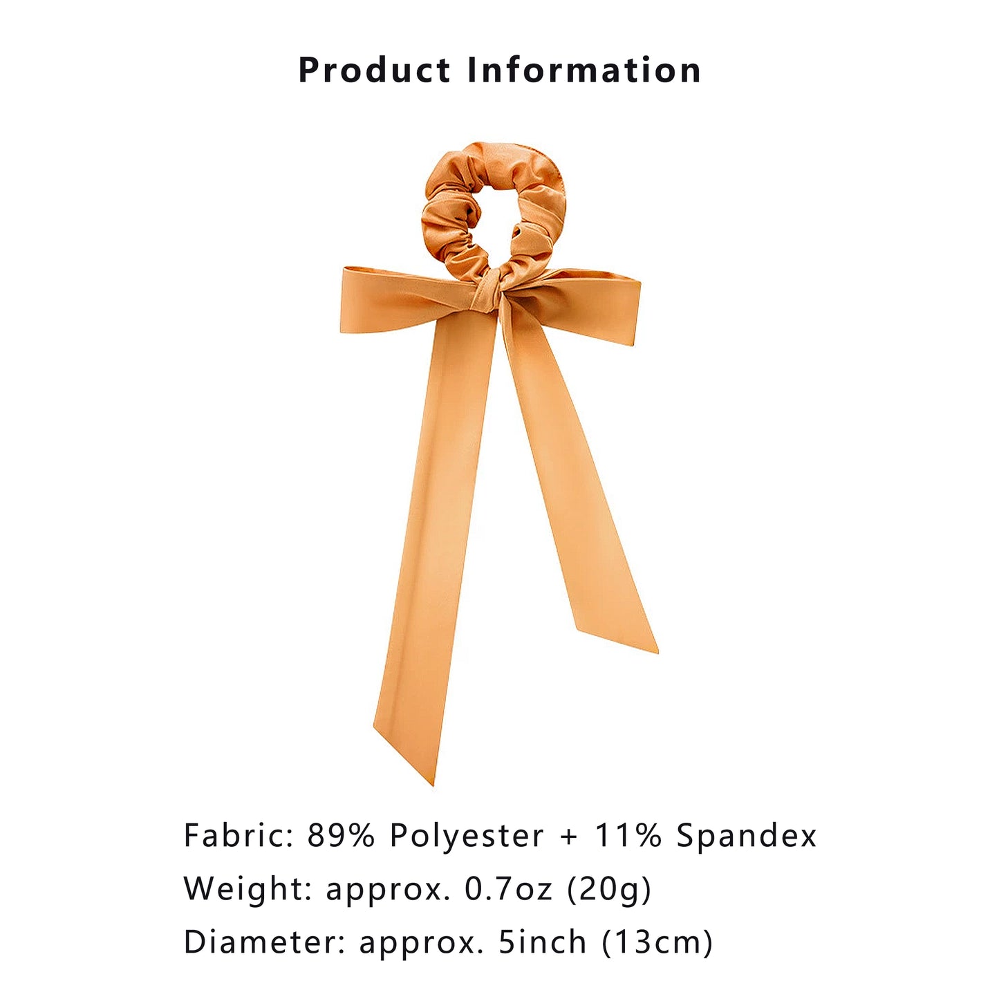 Elastic Hair Ties with Long Bows, Hair Scrunchies with Knotted Bow Ribbon for Women Girls