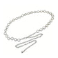 Textured Circle Link Waist Chain Belt with Adjustable Fit and Dangling Charm Accent for Layered Stylish Detail 43x0.6in