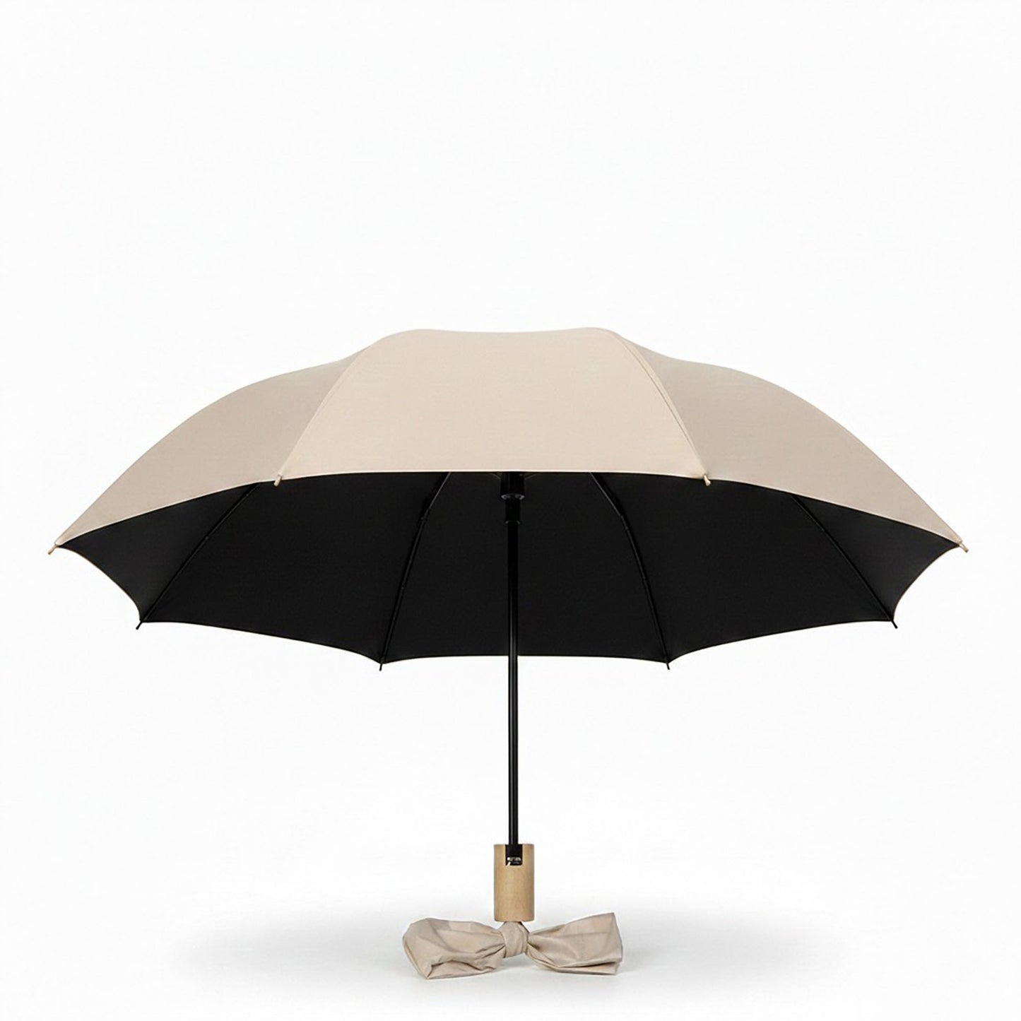 Neutral Compact Umbrella with UV Protective Black Interior
