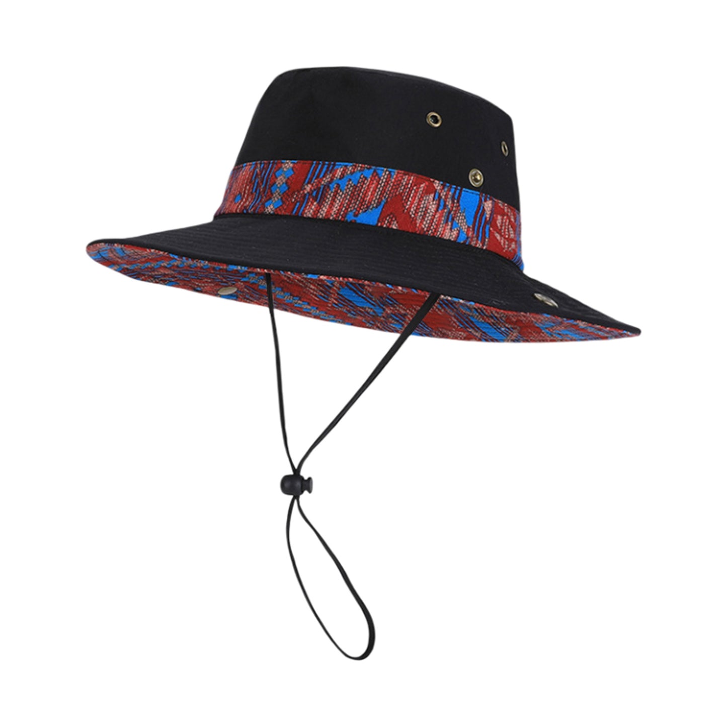 Wide Brim Outdoor Sun Hat Adjustable Chin Strap Breathable Lightweight Hiking Fishing Hat