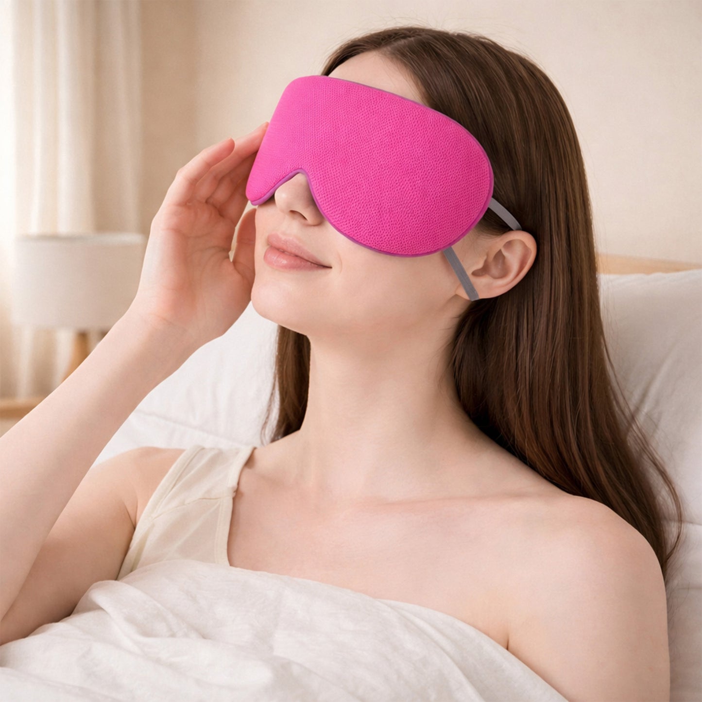 Dual-Sided Cooling and Warm Sleep Eye Mask with Adjustable Strap and Light Blocking Design